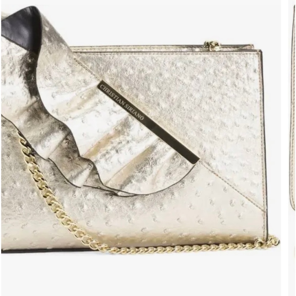 NWOT Christian Siriano, Ostrich Crossbody Clutch